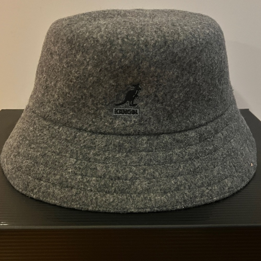 Kangol Gray Wool Bucket Hat